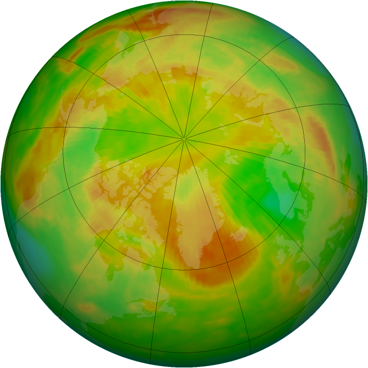 Arctic ozone map for 23 May 1989